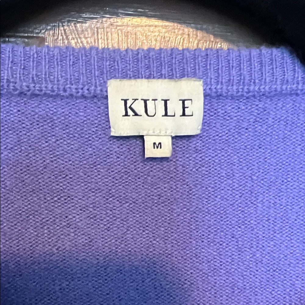 Kule Purple Aqua Striped Cashmere Sweater M RARE HTF - Picture 5 of 5